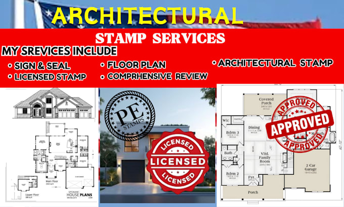 Gig Preview - Do architectural stamp, structural stamp, set of drawings for city permit