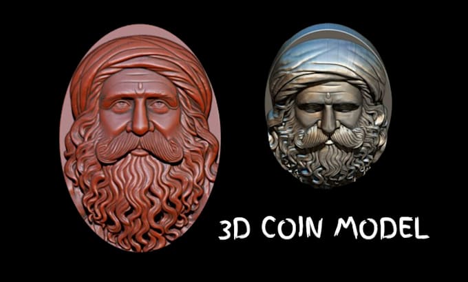 Gig Preview - Do 3d bas relief 3d coin model 3d medallion 3d coin relief stl 3d printing