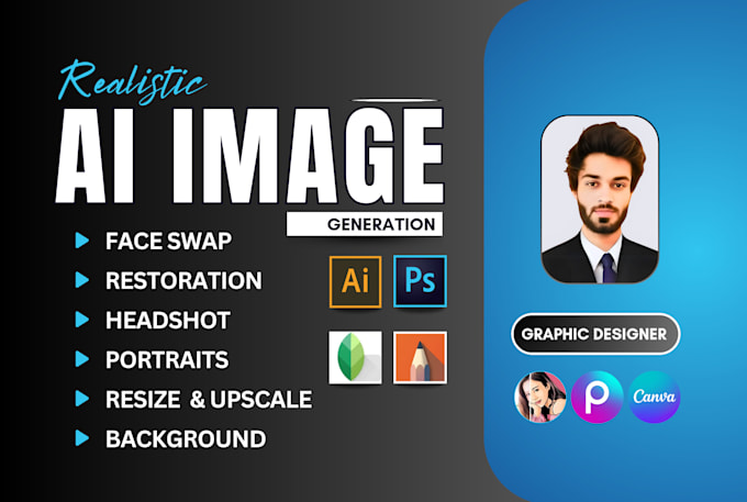 Gig Preview - Do ai image restoration, realistic face swap, resizing and headshot