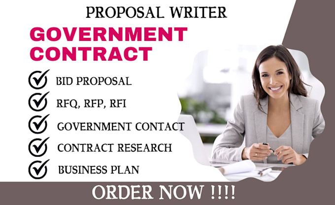 Gig Preview - Write a winning bid proposal, find government contracts,  rfq rfp rfi proposal