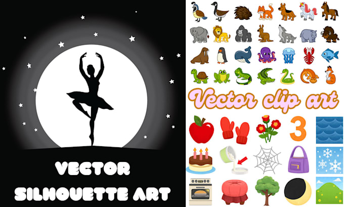 Gig Preview - Draw vector art illustration clip art silhouette art icons design for stickers