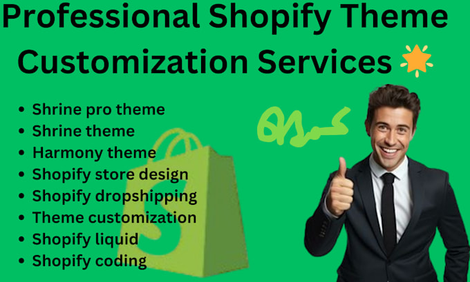 Gig Preview - Shopify liquid shopify store theme customization harmony theme shrine pro theme