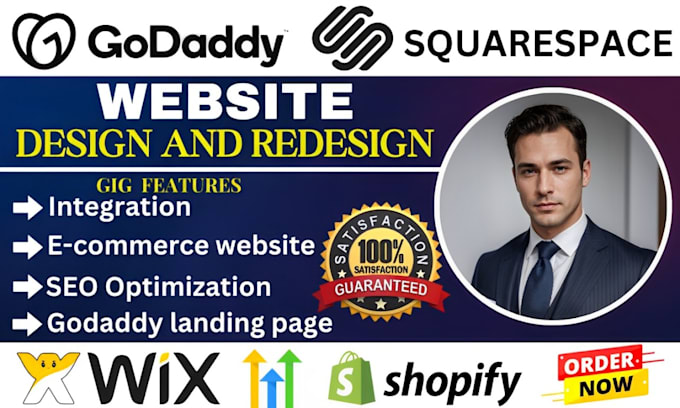 Gig Preview - Do wix redesign squarespace website design godaddy kajabi website landing page