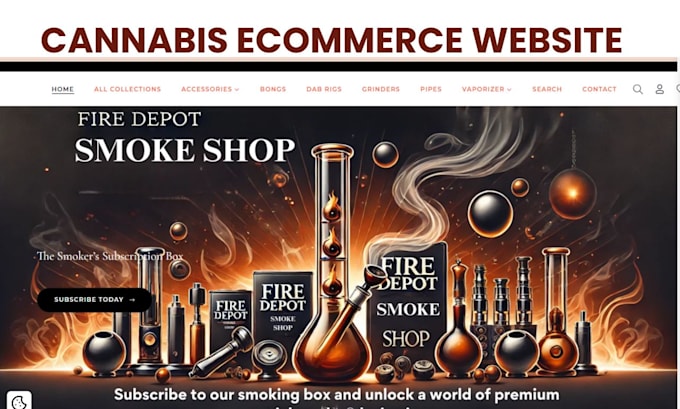 Gig Preview - Build smoking accessories store cannabis website smokedrop store