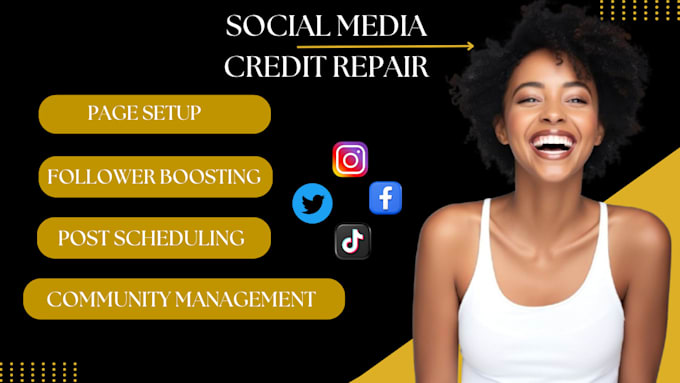 Gig Preview - Serve as your social media manager content creator for credit repair community