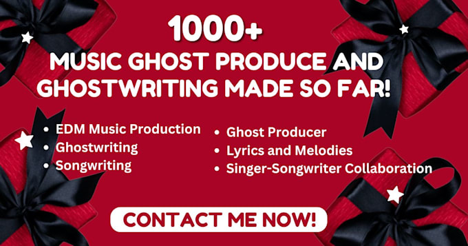 Gig Preview - Produce any genre of music, edm, ghostwrite songs, and lyrics as a ghostwriter