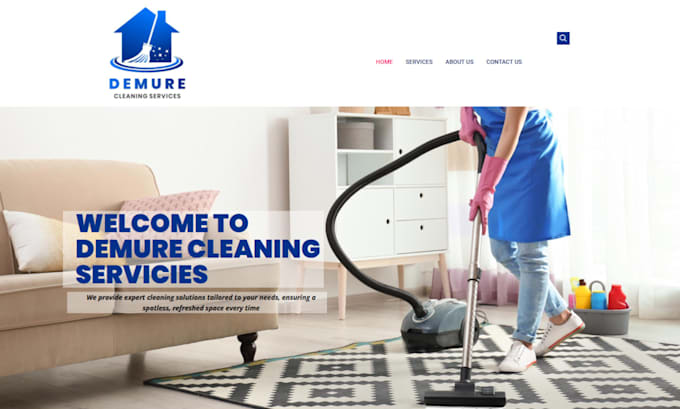 Gig Preview - Design modern cleaning website cleaning service website cleaners landing page