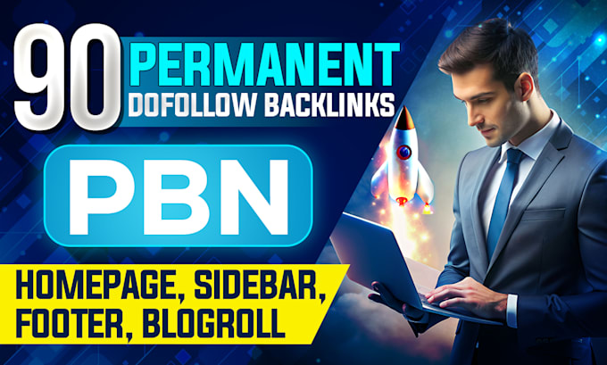 Gig Preview - 90 plus permanent dofollow backlinks homepage sidebar footer and blogroll