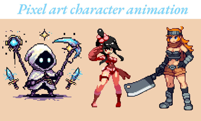 Bestseller - make sprite sheet character design 2d game character design pixel art animation