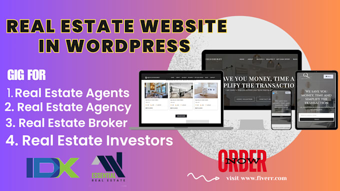 Gig Preview - Design your real estate website in wordpress  with idx