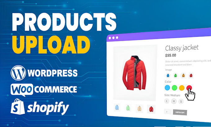 Gig Preview - Upload products listings to wordpress woocommerce shopify cron automation script