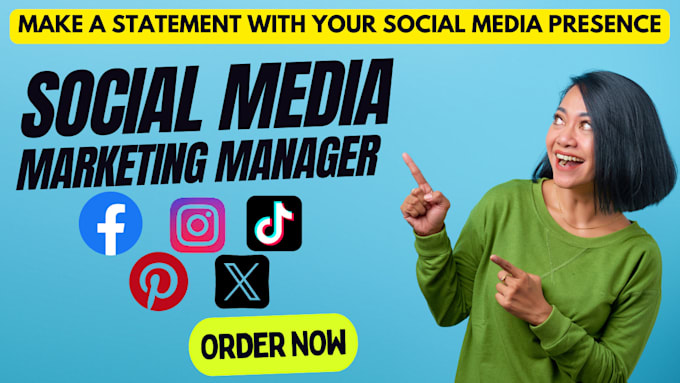 Gig Preview - Be your social media marketing manager and content creator