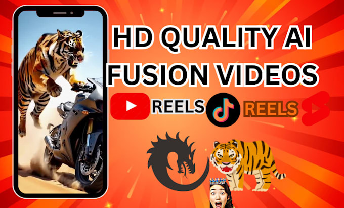 Gig Preview - Create amazing hybrid reels, animal fusion, ai fusion videos