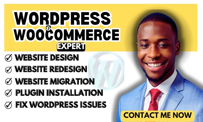 Gig Preview - Redesign wordpress website design woocommerce shop fix wordpress error wordpress