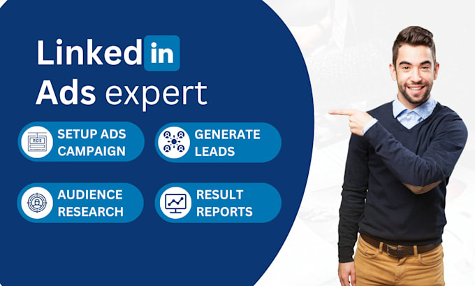 Gig Preview - Setup and manage your linkedin ads campaign for leads and sales