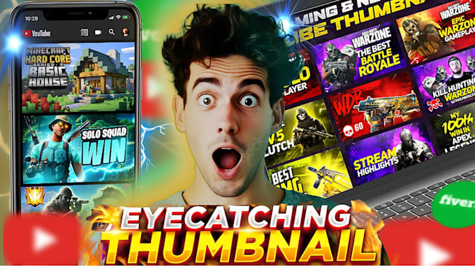 Bestseller - design attractive clickbait thumbnails for your youtube videos