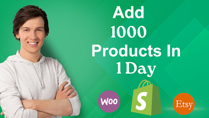 Gig Preview - Add products upload products to shopify woocommerce store