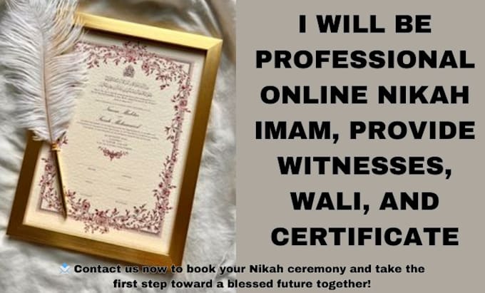 Gig Preview - Be your online nikah imam for islamic wedding