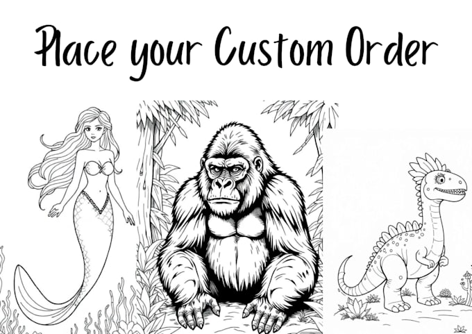 Gig Preview - Design custom children colouring page using ai