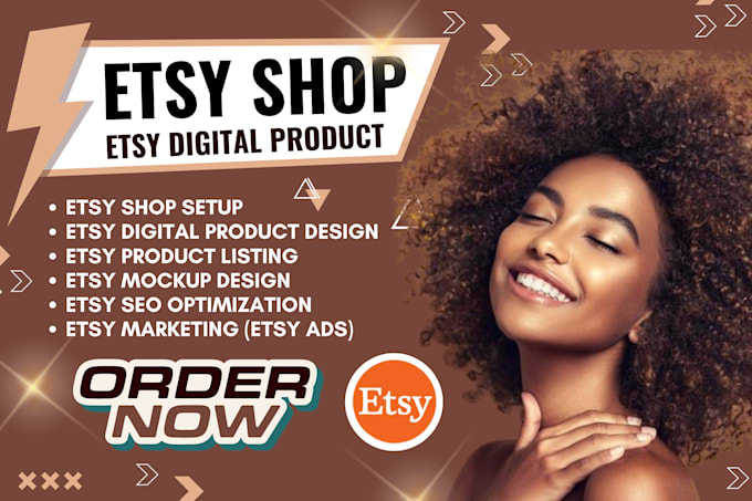 Gig Preview - Set up etsy digital products shop etsy seo listing, etsy shop set up etsy sales