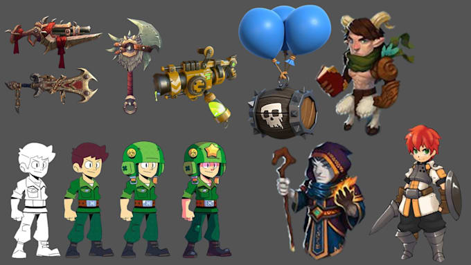 Gig Preview - Design 2d game character, game aseets, nfts, sprite sheet rpg game