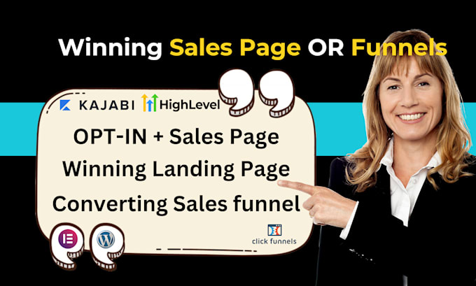 Bestseller - design clickfunnels sales funnel wordpress kajabi gohighlevel landing sales page