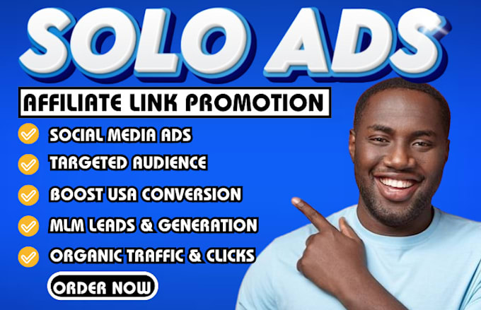 Gig Preview - Usa solo ads promotion affiliate link marketing campaigns MLM lead sign up