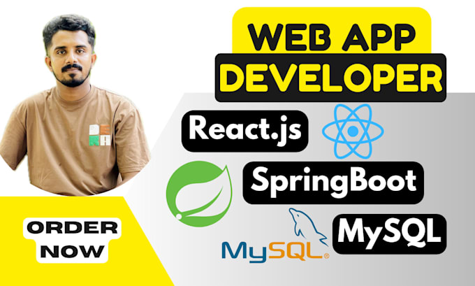 Gig Preview - Be full stack web developer react js spring boot and mysql