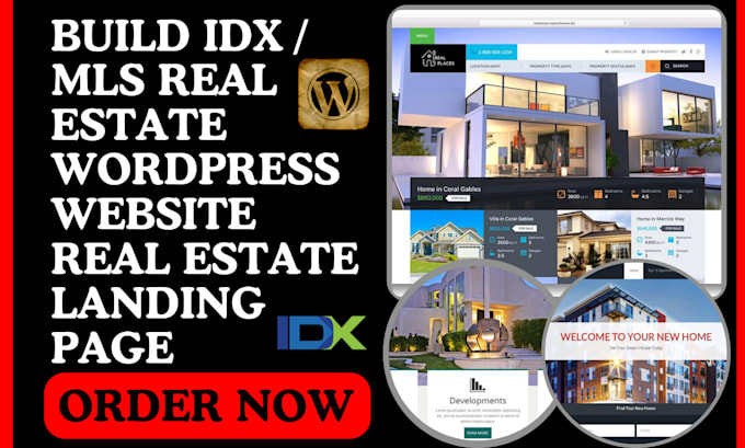 Gig Preview - Build idx mls real estate wordpress website real estate landing page