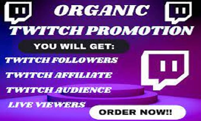 Gig Preview - Do kick and twitch channel promotion to get organic and true followers for you