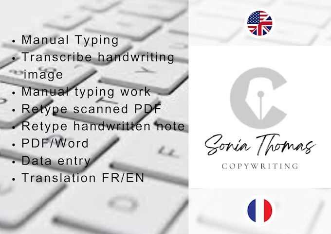 Bestseller - do your french english typing work