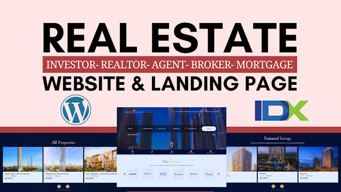 Gig Preview - Build realtor, agent real estate website with idx mls integration in wordpress