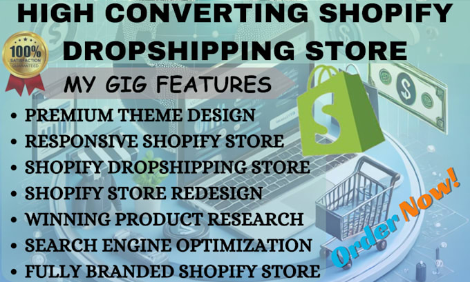 Gig Preview - Create a passive income shopify dropshipping store or website, shopify store