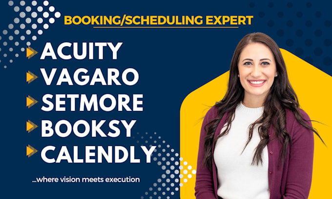 Gig Preview - Be your acuity calendly vagaro booksy bookeo setmore booking scheduling expert