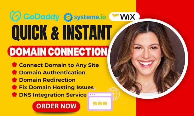 Gig Preview - Connect domain, subdomain or redirect godaddy domain, wix, hostinger, system io