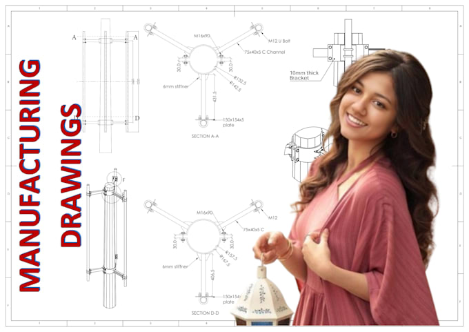 Gig Preview - Do 2d technical drawings for manufacturing