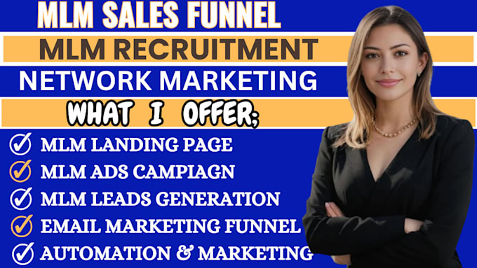 Gig Preview - Do mlm sales funnel, mlm landing page, network marketing recruiting funnel