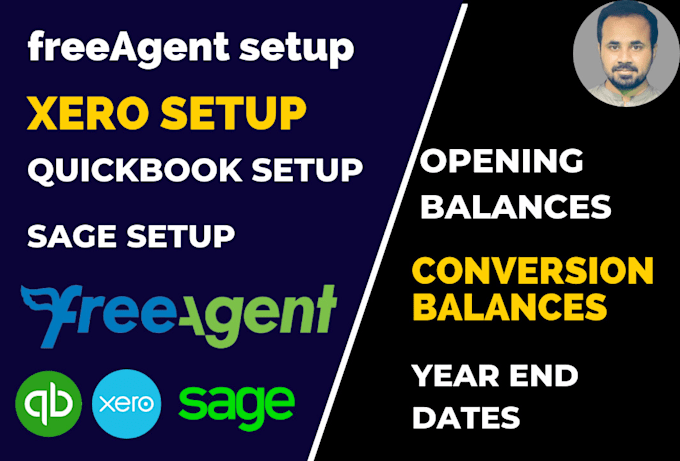 Gig Preview - Do freeagent opening balances, xero, quickbooks, sage opening balances and setup