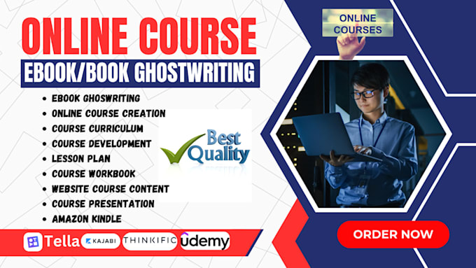 Gig Preview - Ebook online course creation book and ebook writing, self help ebook