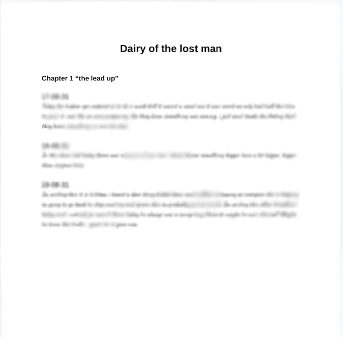 Bestseller - im looking to sell a short 162 word chapter named the lost man