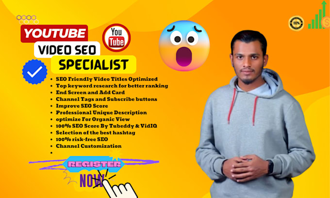 Gig Preview - Be your youtube video SEO specialist