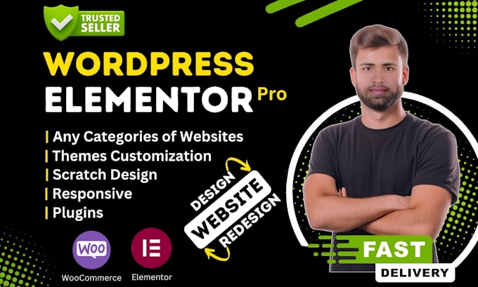 Gig Preview - Build wordpress website or landingpage by elementor pro