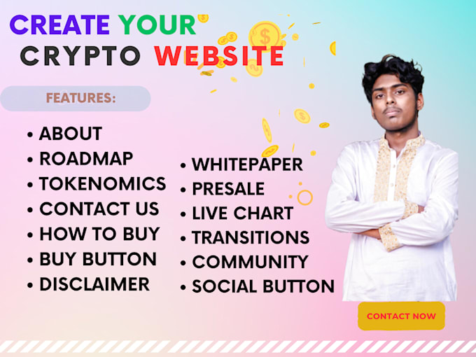 Gig Preview - Build crypto or memecoin website for you