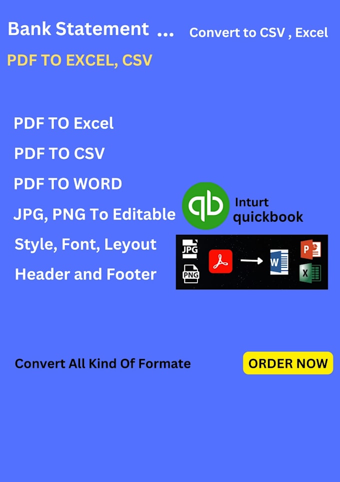 Gig Preview - Convert pdf to, google word, docs, power point and xls