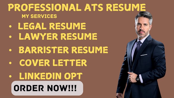 Gig Preview - Write a professional attorney resume, law resume, cover letter and linkedin opt