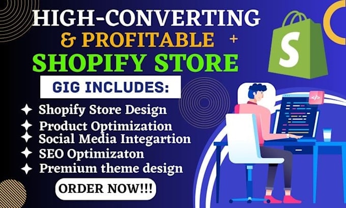 Gig Preview - Build a high converting dropshipping shopify store shopify website