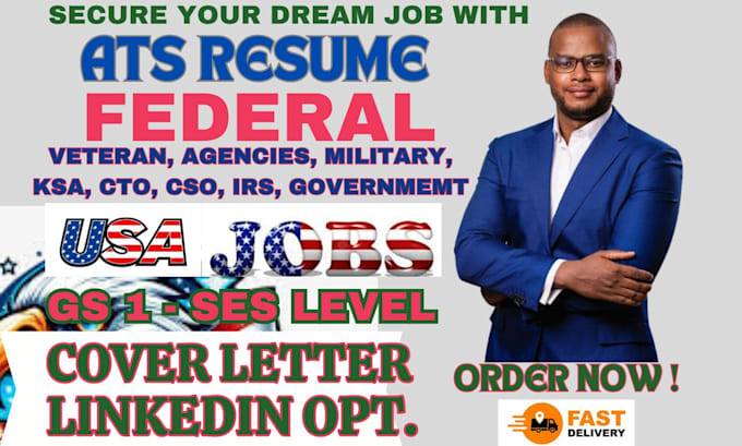 Gig Preview - Write ats USA job, veteran, government, military, executive, federal resume