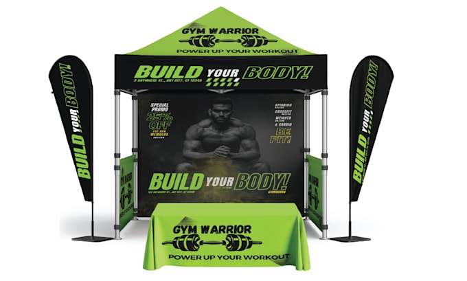 Gig Preview - Design canopy tent, table cover, kiosk, for your exhibition