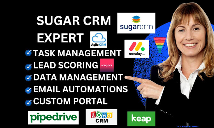 Gig Preview - Setup automation sugar crm hubspot crm copper crm zoho crm pipedrive nimble