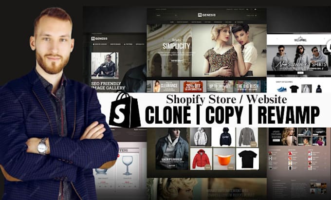 Gig Preview - Copy clone  shopify revamp, duplicate shopify store, copy shopify clone website